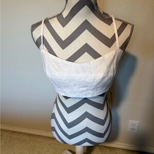 Reformation Amery Linen White Crop Top